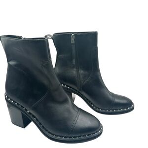 Circus by Sam Edelman Black Studded Ankle Boots, Faux Leather, Size 11